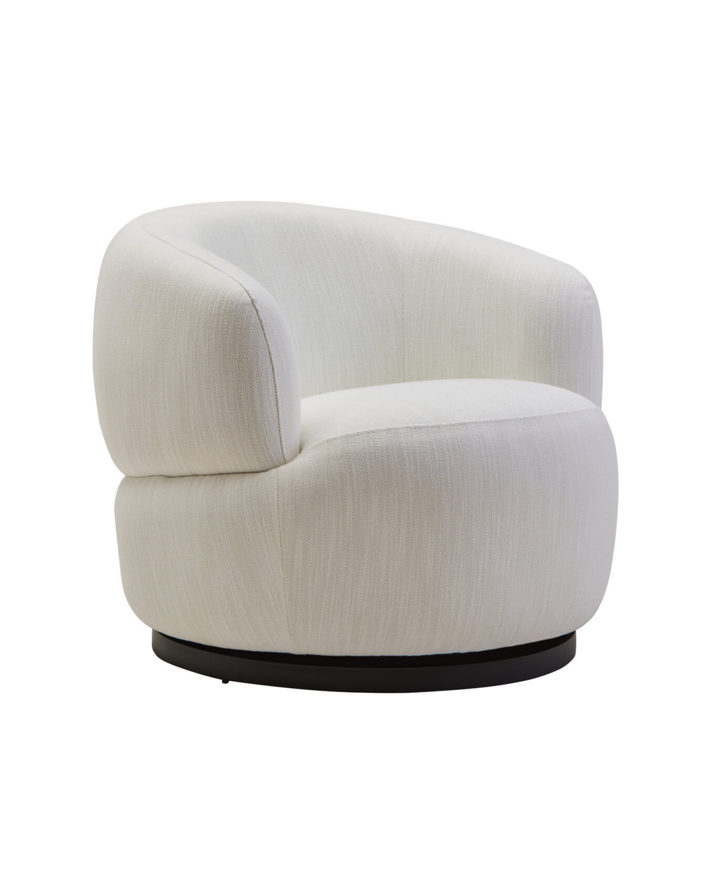 Heath Curved Swivel Chair - Textured Cream
