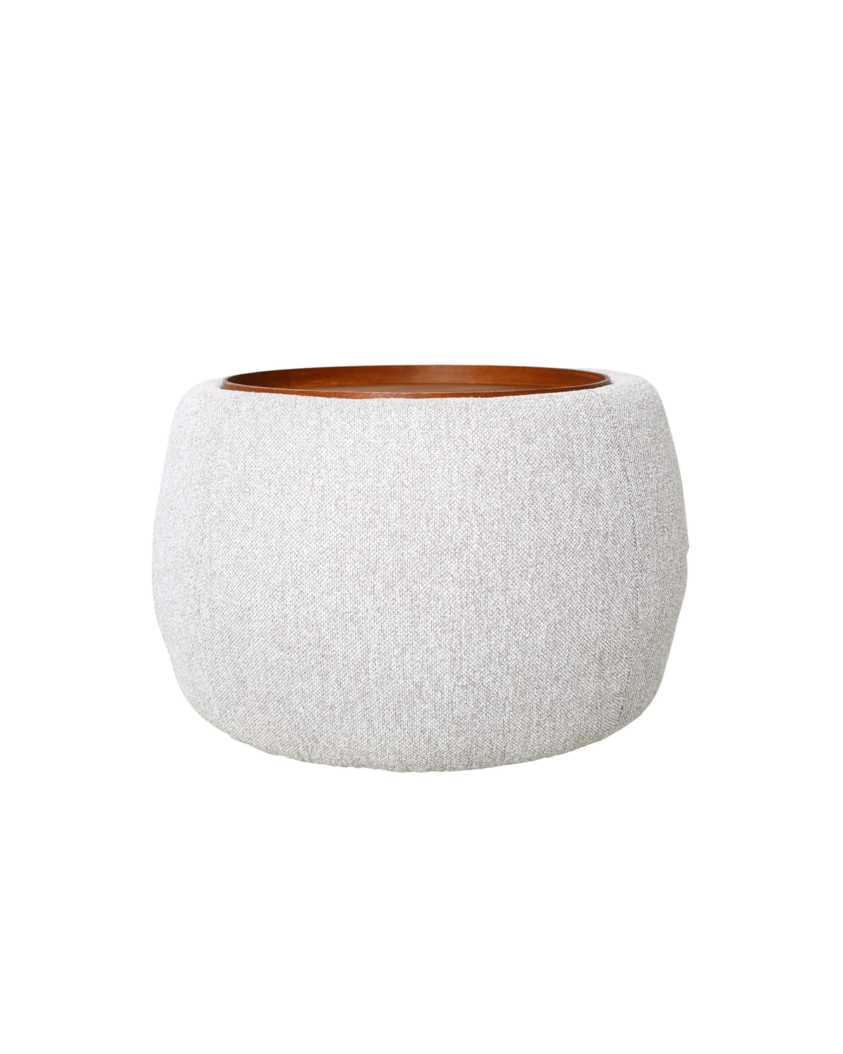Colfax Side Table Ottoman - Walnut & Grey