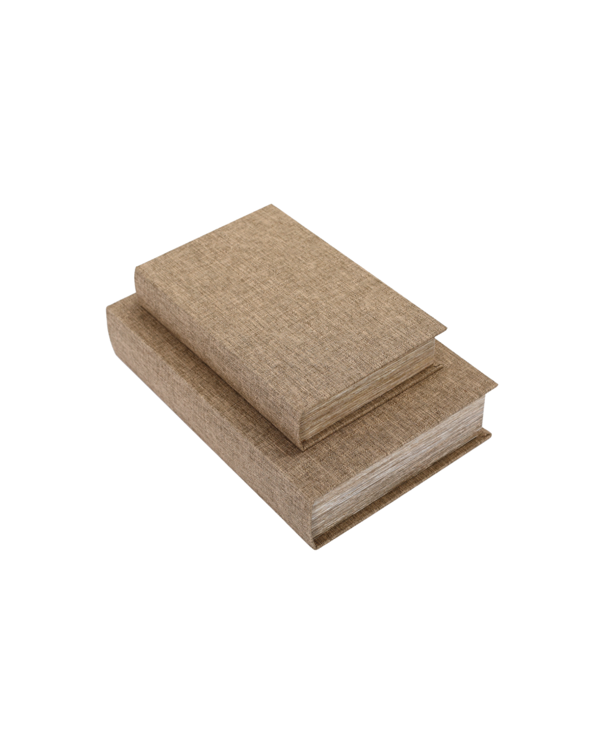 Hampton Book Boxes Set of 2 - Beige Linen