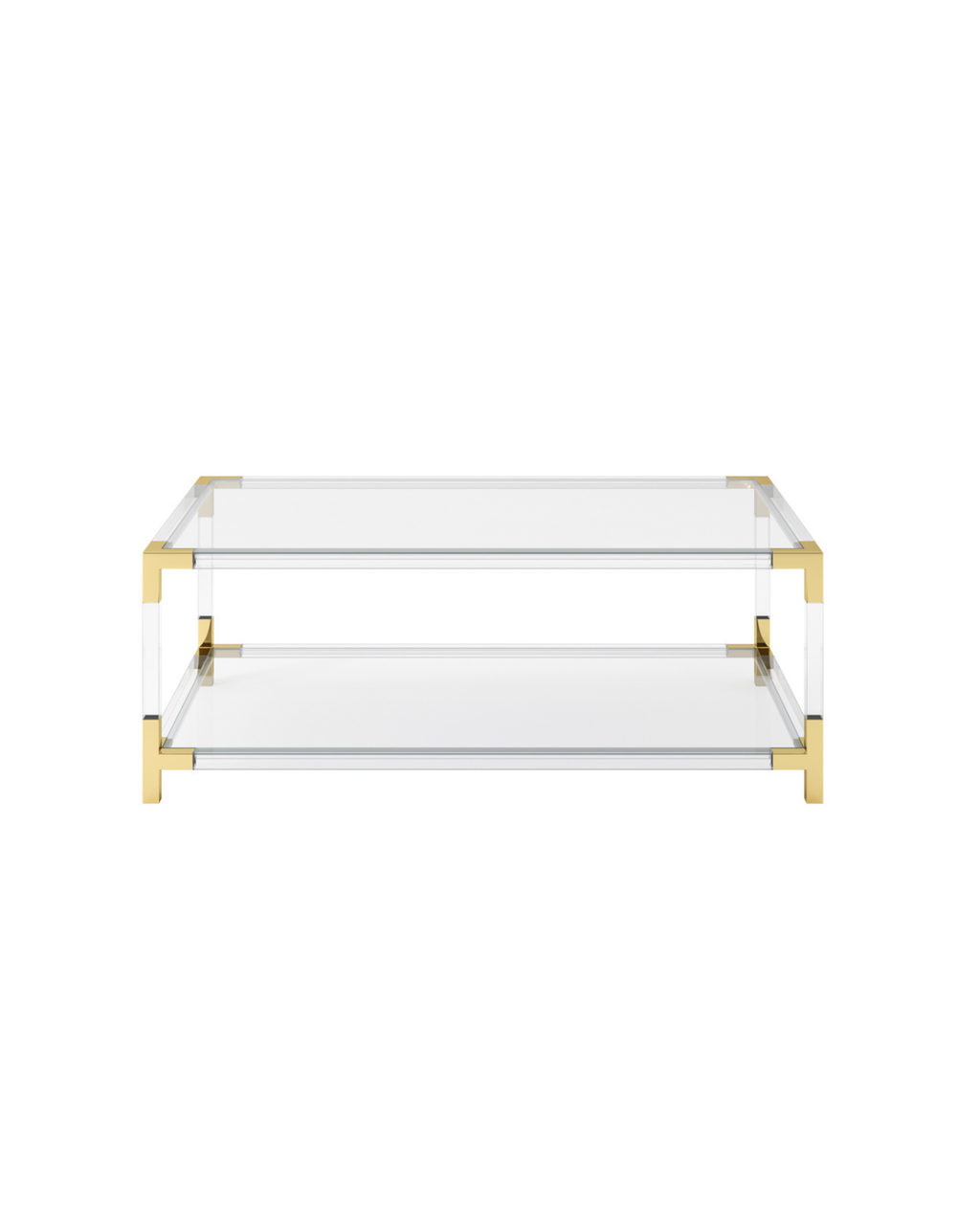 Ellery Coffee Table - Clear Acrylic & Brass