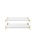 Ellery Coffee Table - Clear Acrylic & Brass