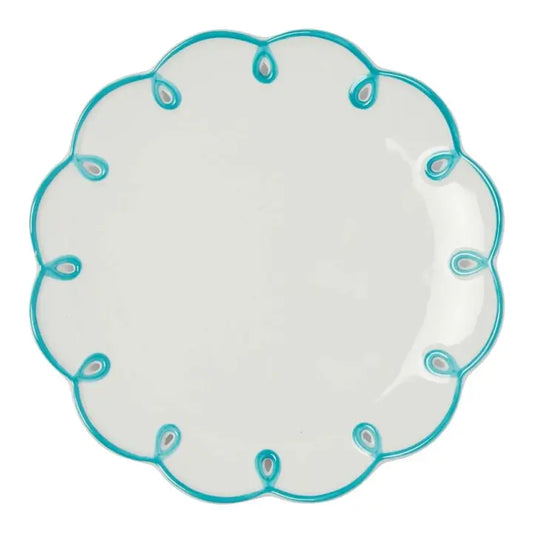 Sky Blue Scalloped Lunch Plate - Set of 4