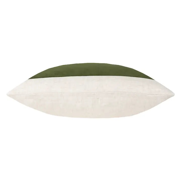 Auden Linen Velvet Cushion Olive Oil