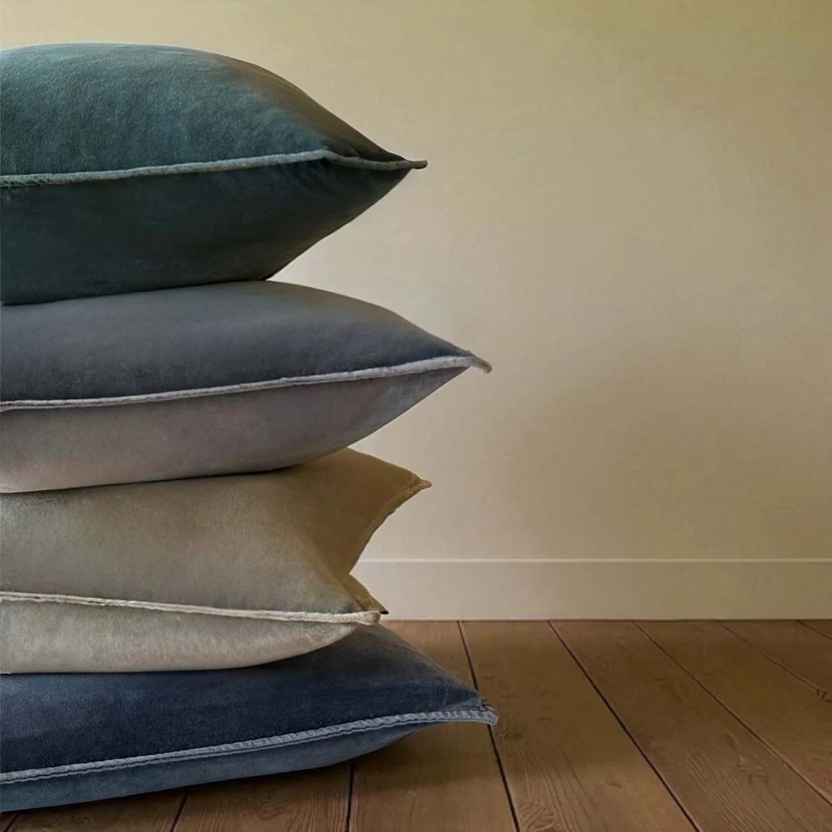 Harbour Stonewashed Velvet Cushion - Deep Navy