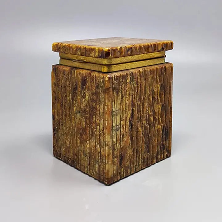 Handmade Italian Alabaster Box – Warm Brown Hue