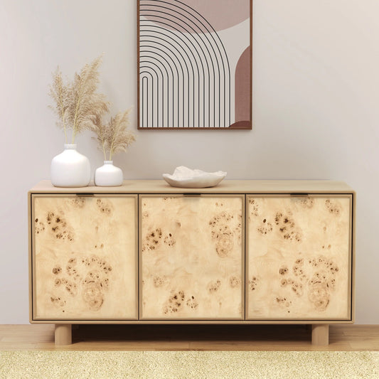Urban Burl Three Door Cabinet - Natural
