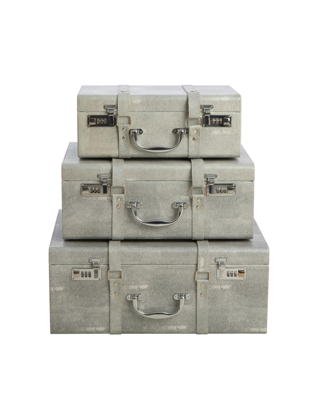 Pendry Storage Trunks - Set of 3 - Grey Shagreen