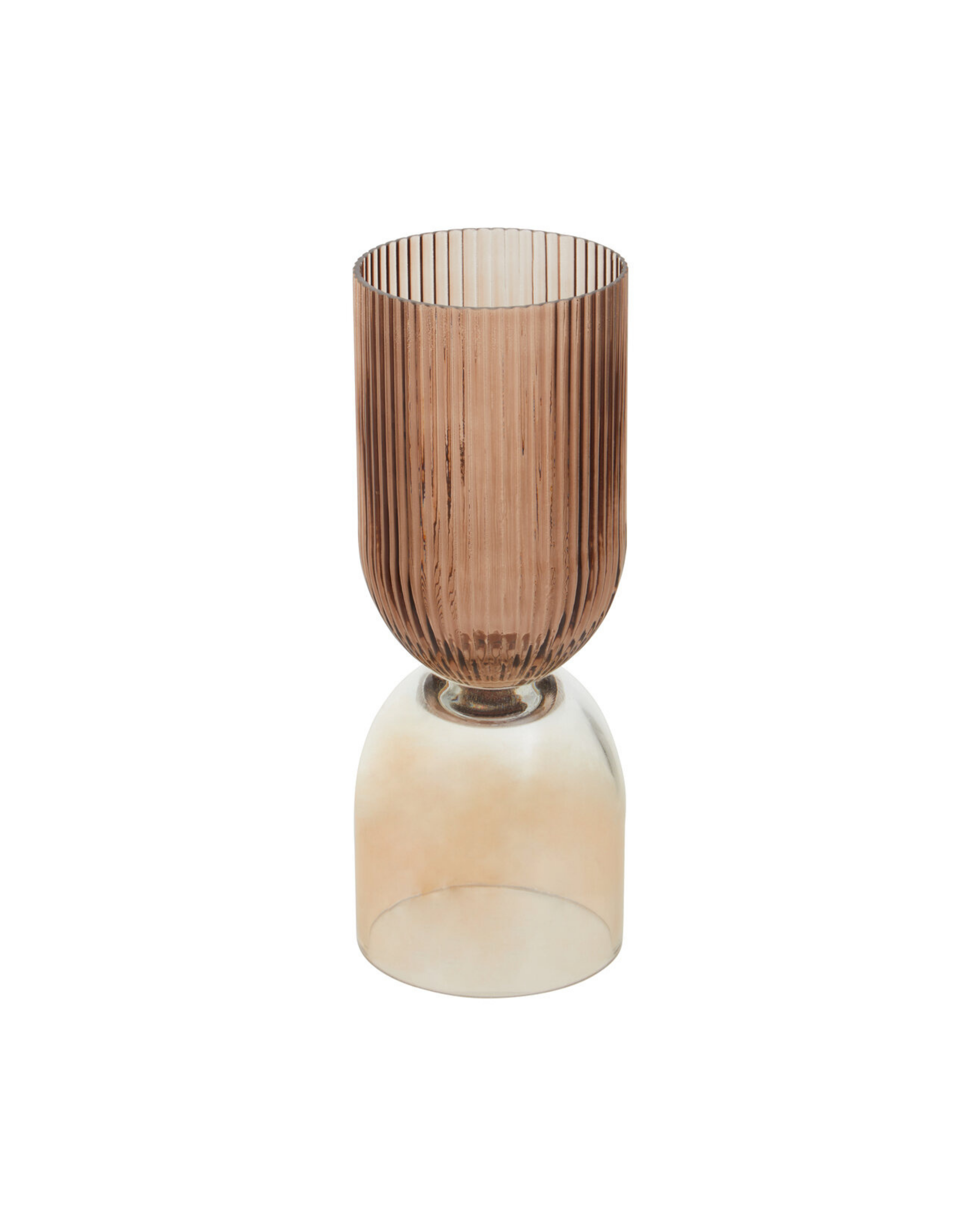 Moss Amber and Brown Glass Vase - Small