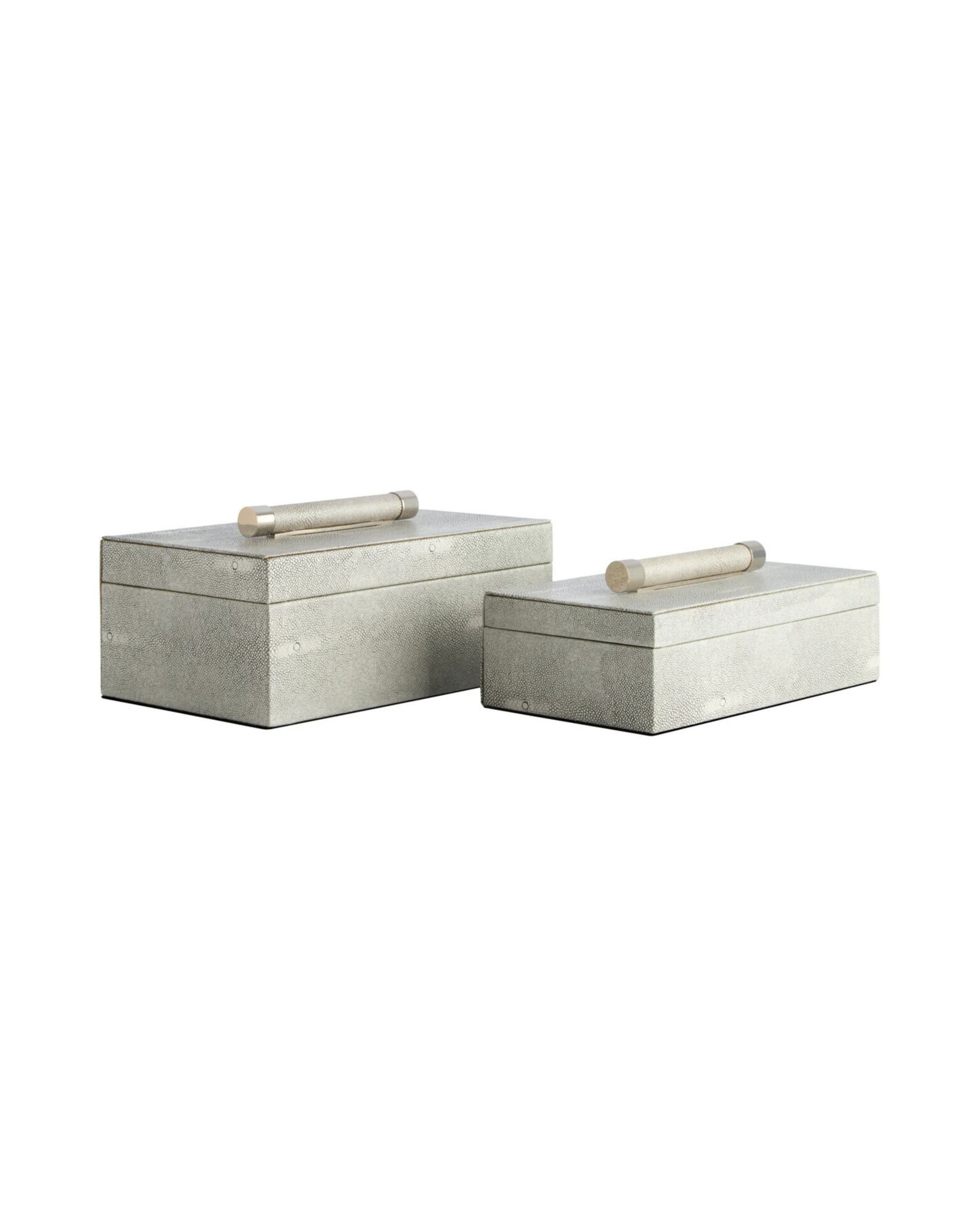 Pendry Trinket Boxes - Set of 2 - Grey Shagreen