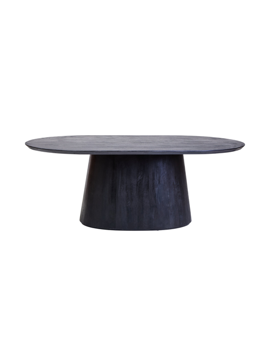 Noah Mango Wood Dining Table - Oval - Black