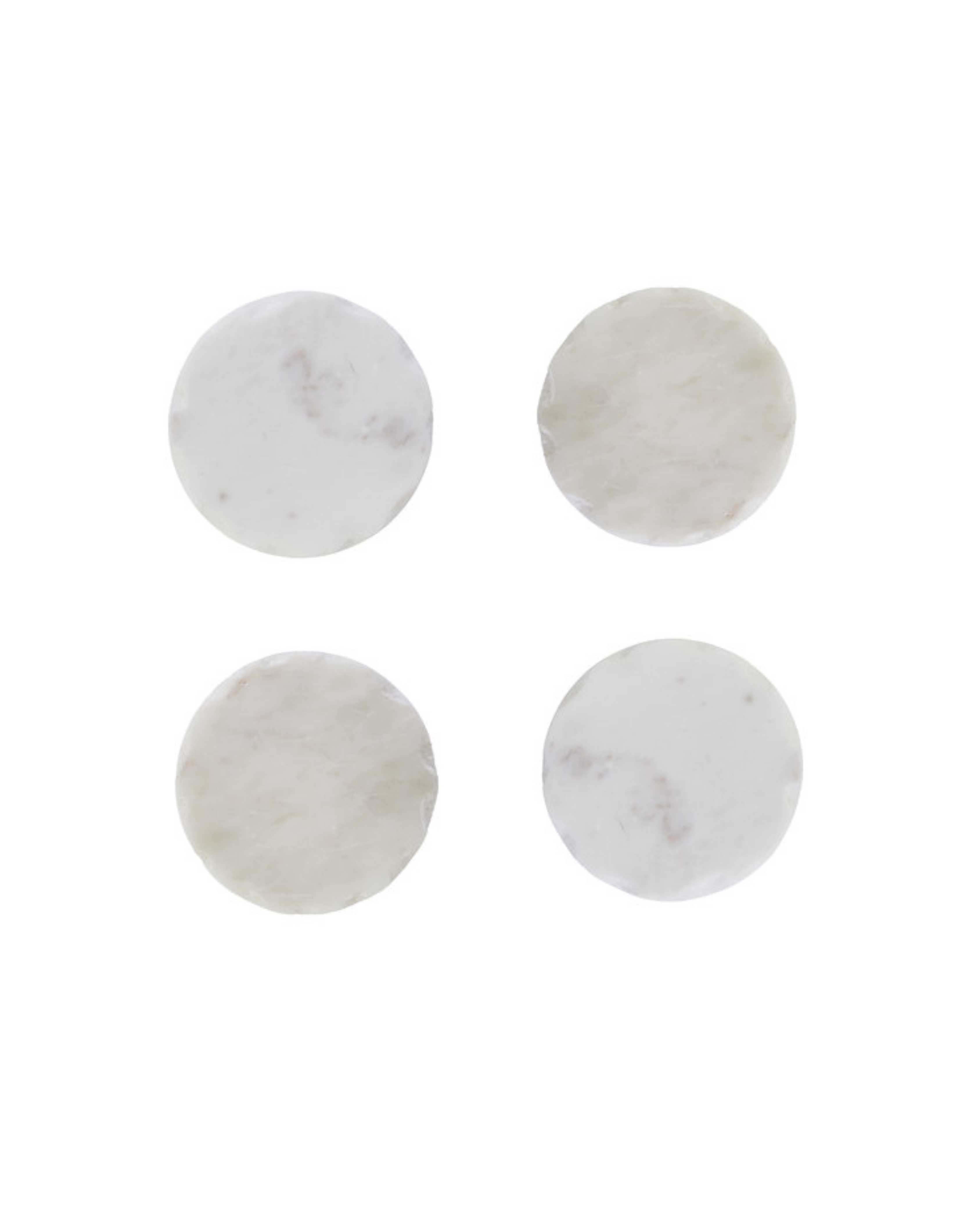 Seaway White Marble Rustic Edge Coasters - Set of 4