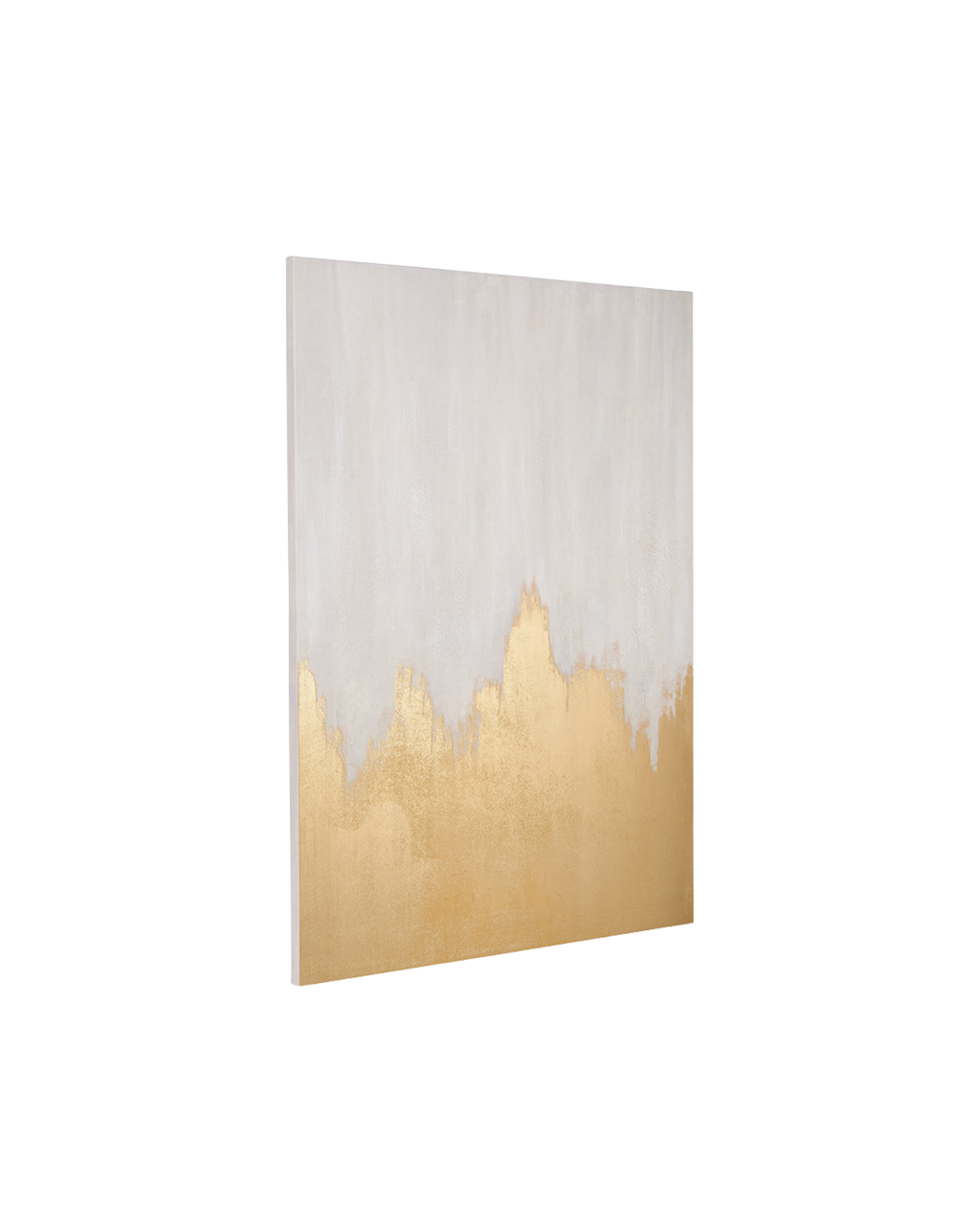 Haven White and Gold Abstract Canvas