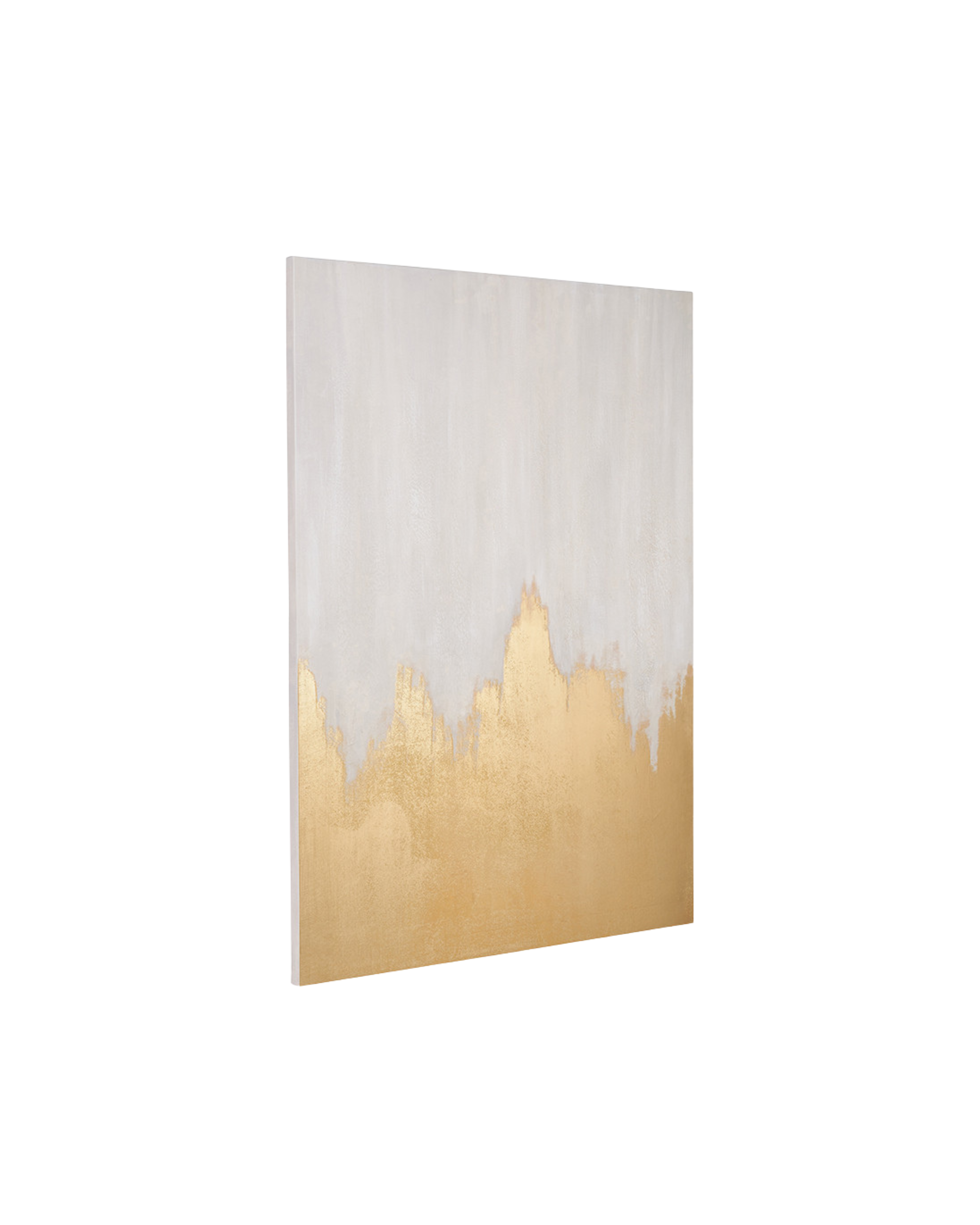 Haven White and Gold Abstract Canvas