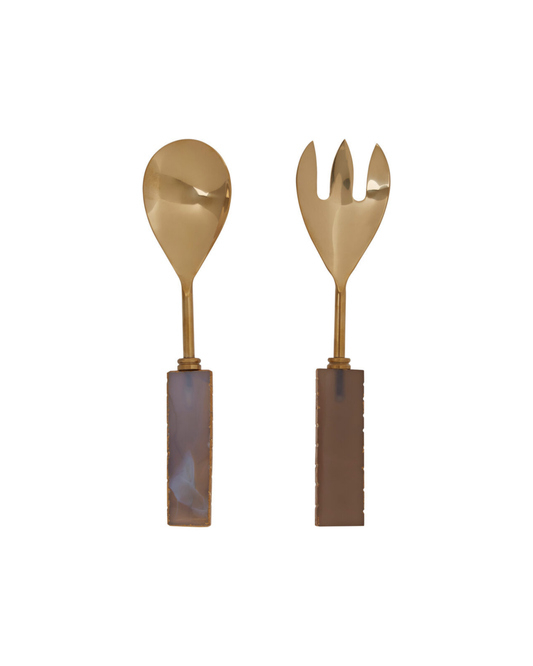 Vena Serving Set - Grey And Gold