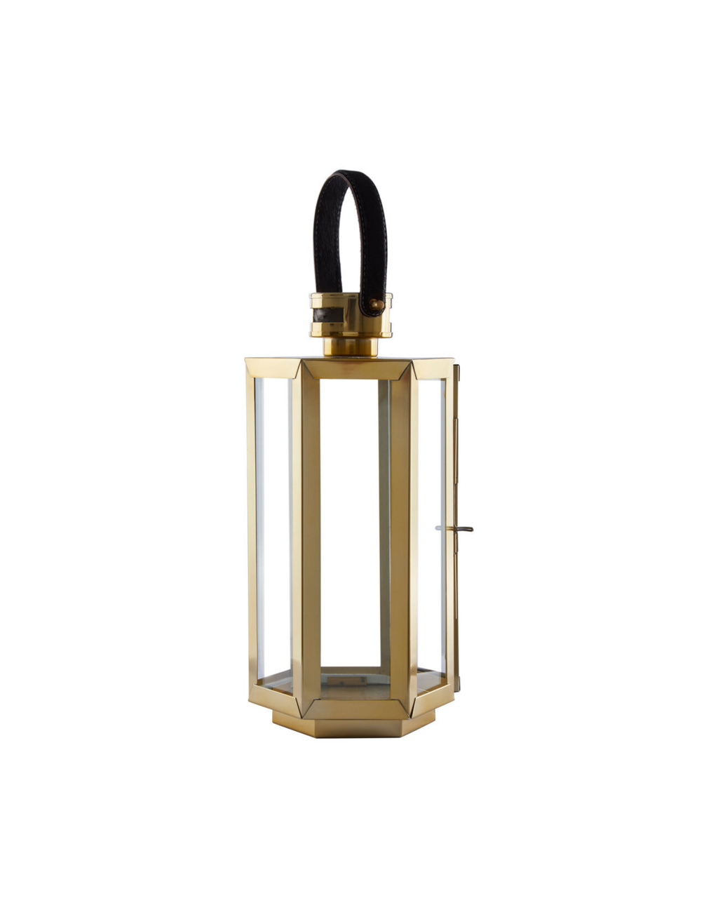Laguna Gold & Leather Lantern - Small