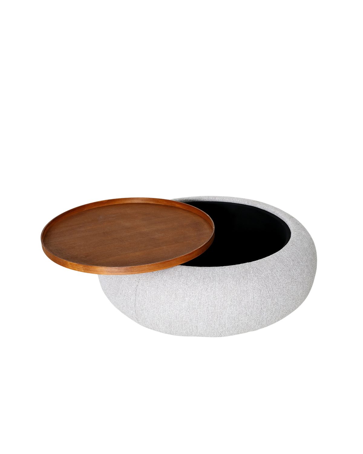 Colfax Coffee Table Ottoman - Walnut & Grey