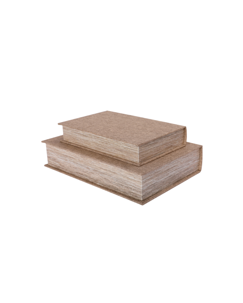 Hampton Book Boxes Set of 2 - Beige Linen