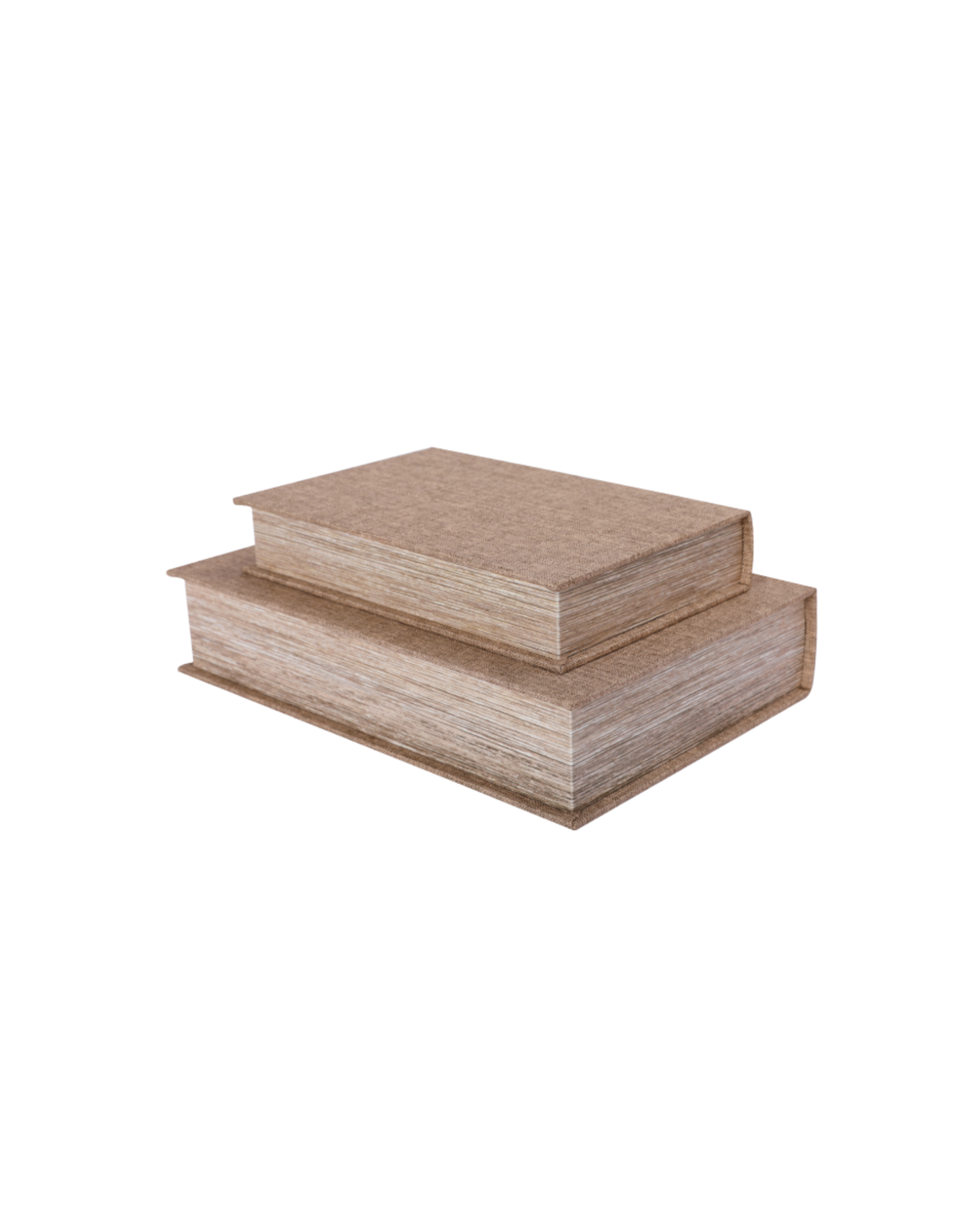 Hampton Book Boxes Set of 2 - Beige Linen