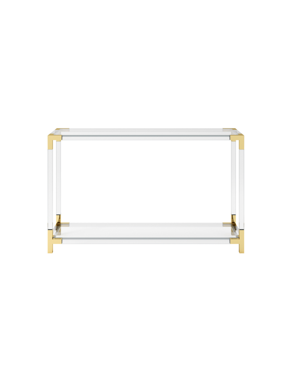 Ellery Console Table - Clear Acrylic & Brass