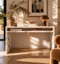 Ferarro Desk - Matte Calacatta