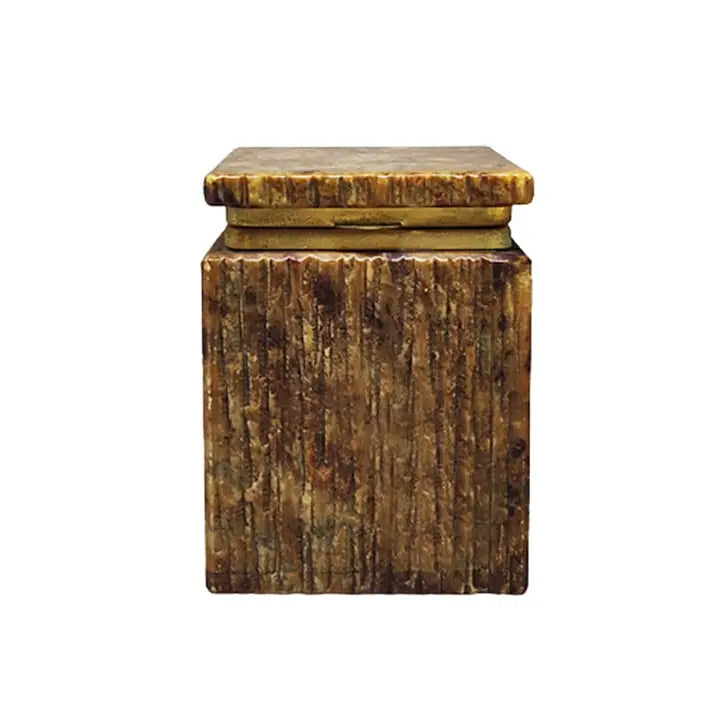 Handmade Italian Alabaster Box – Warm Brown Hue
