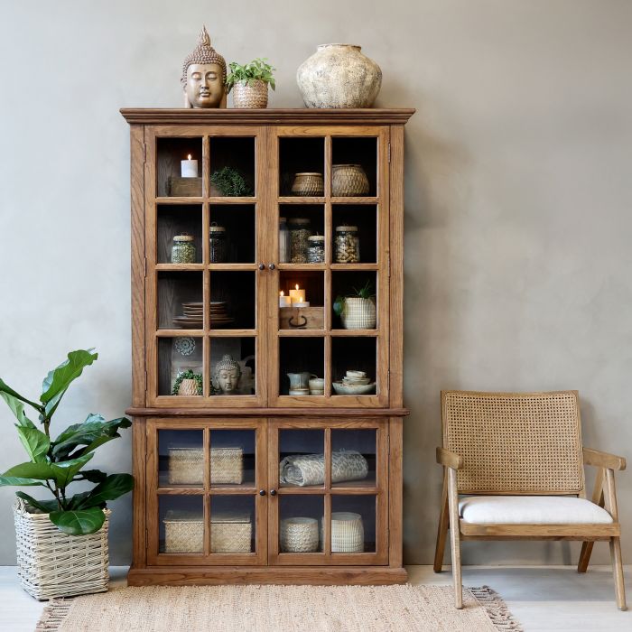 Malibu Display Cabinet - 4 Door - Natural