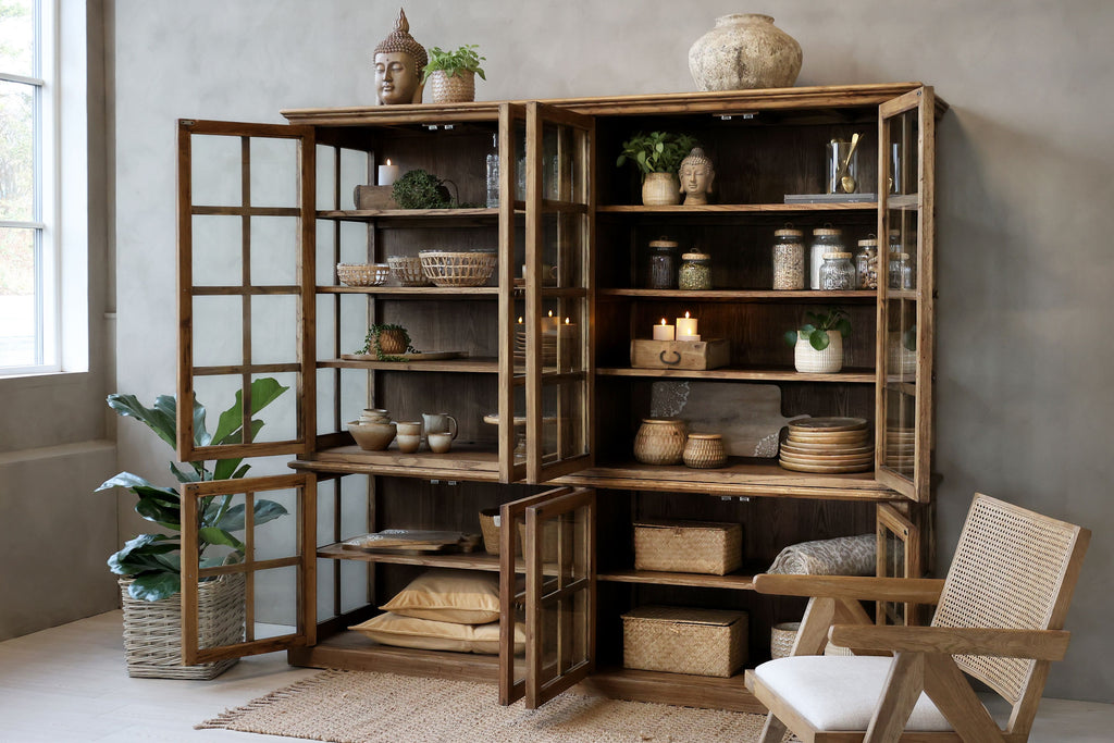 Malibu Display Cabinet - 8 Door - Natural