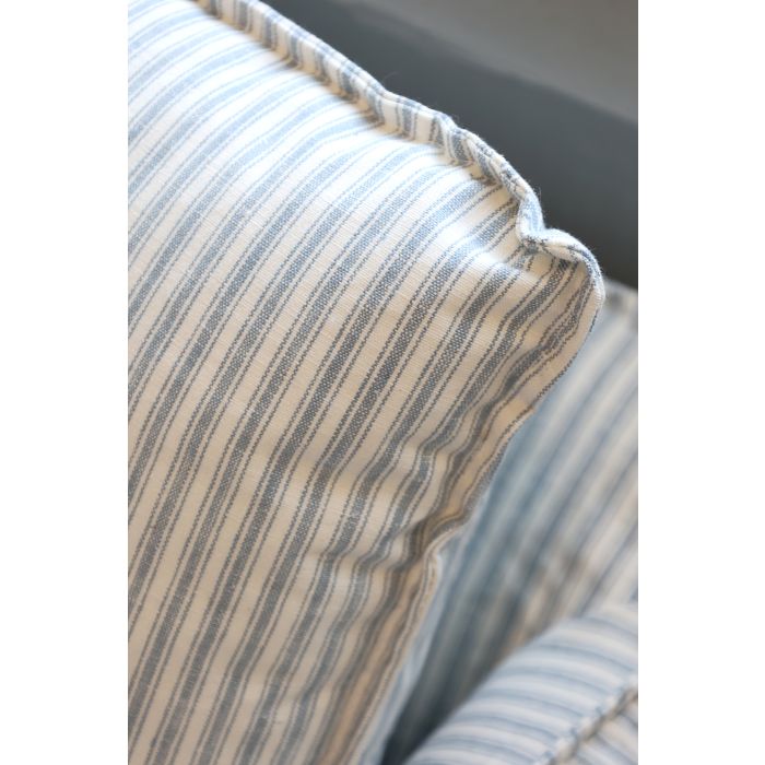 Coastline 3 Seater Linen Sofa - Azure Blue & Ivory