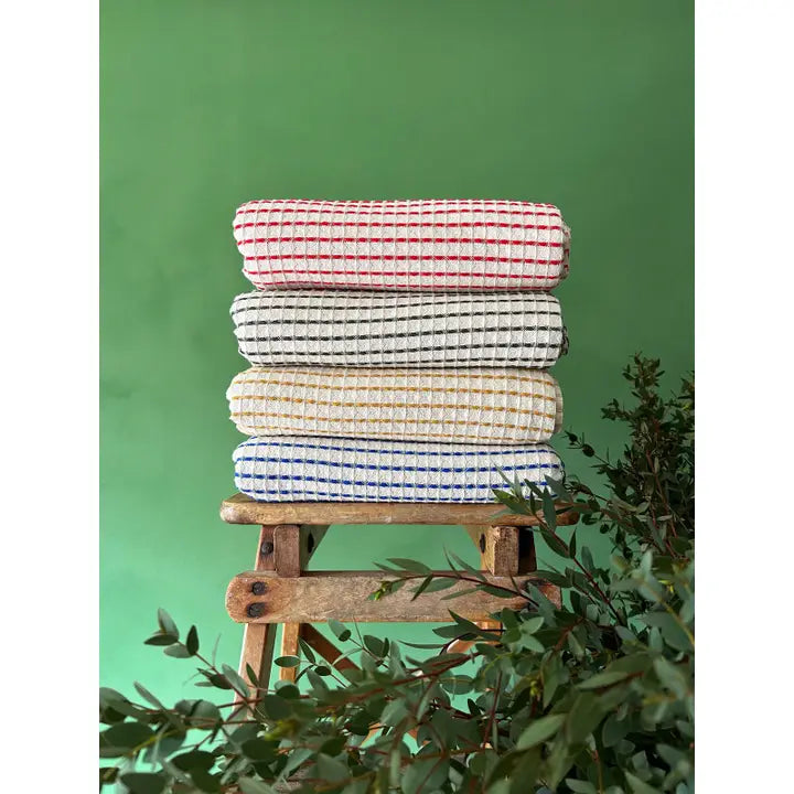 Milos Check Hammam Towel - Blue