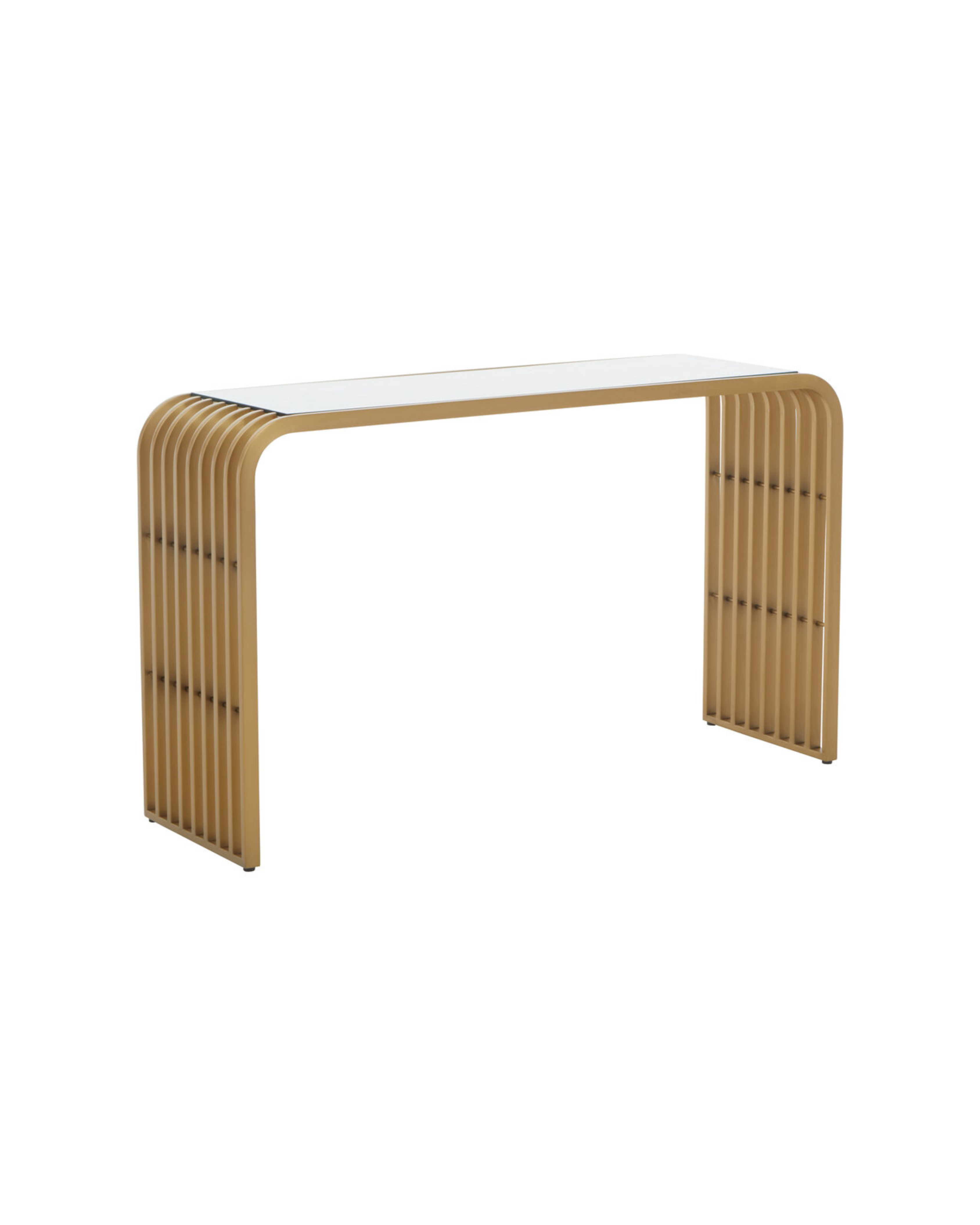 Conrad Console Table - Matte Gold & Glass