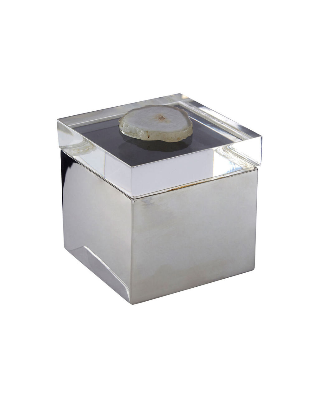 Sable White Agate Trinket Box - Small