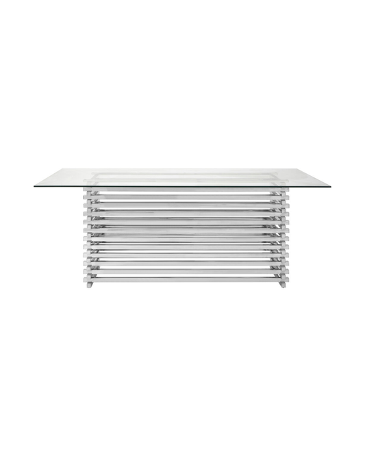 Conrad Dining Table - Silver & Glass