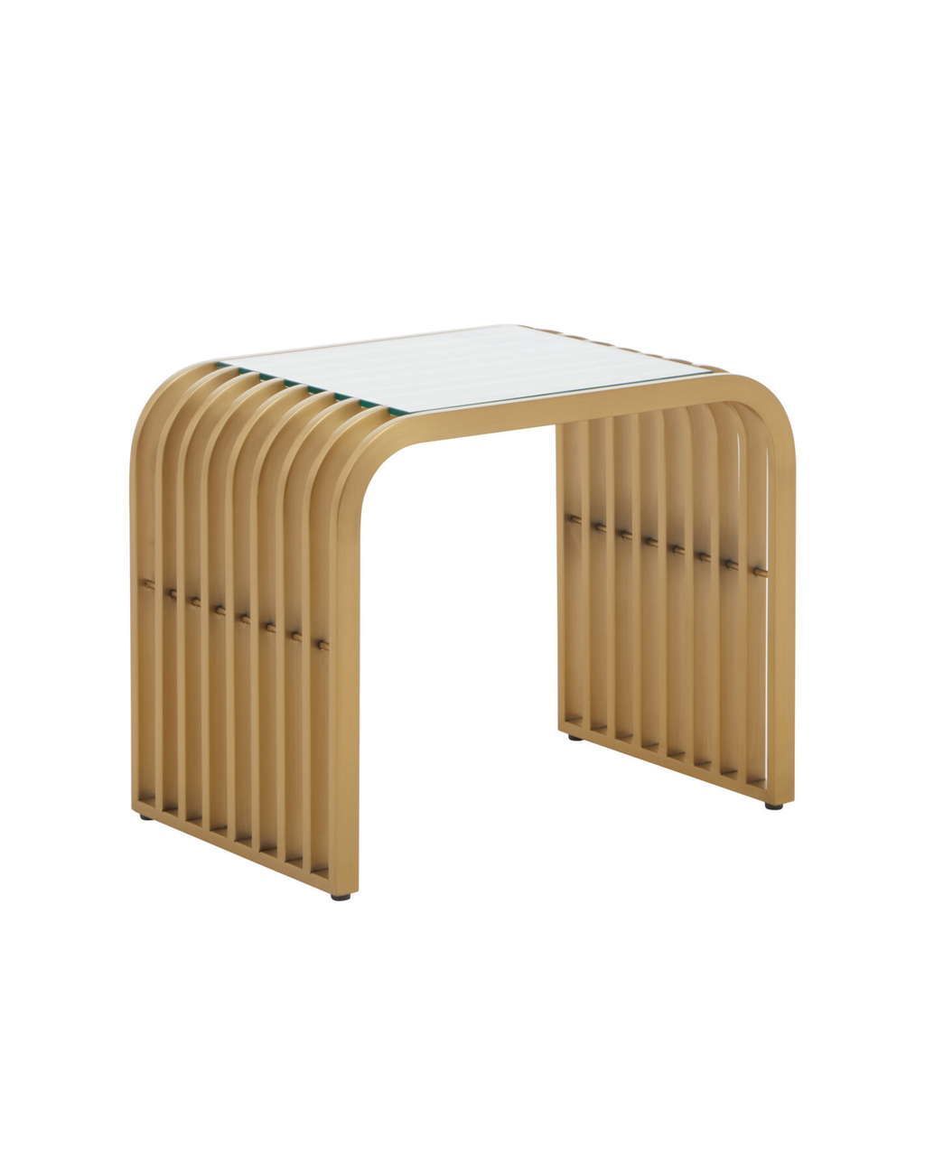 Conrad End Table - Matte Gold & Glass