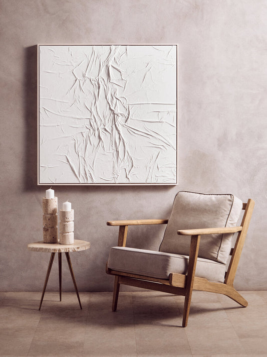 Cora Sculptural Fabric Wall Art - White