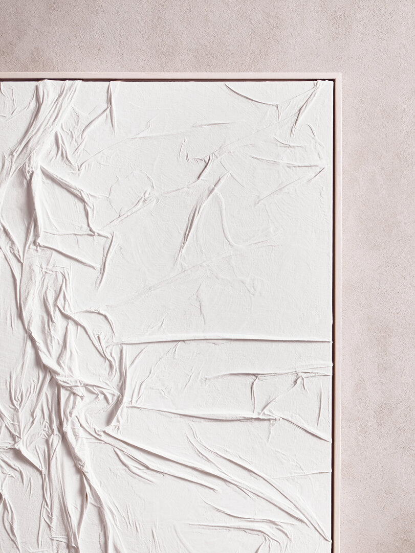 Cora Sculptural Fabric Wall Art - White