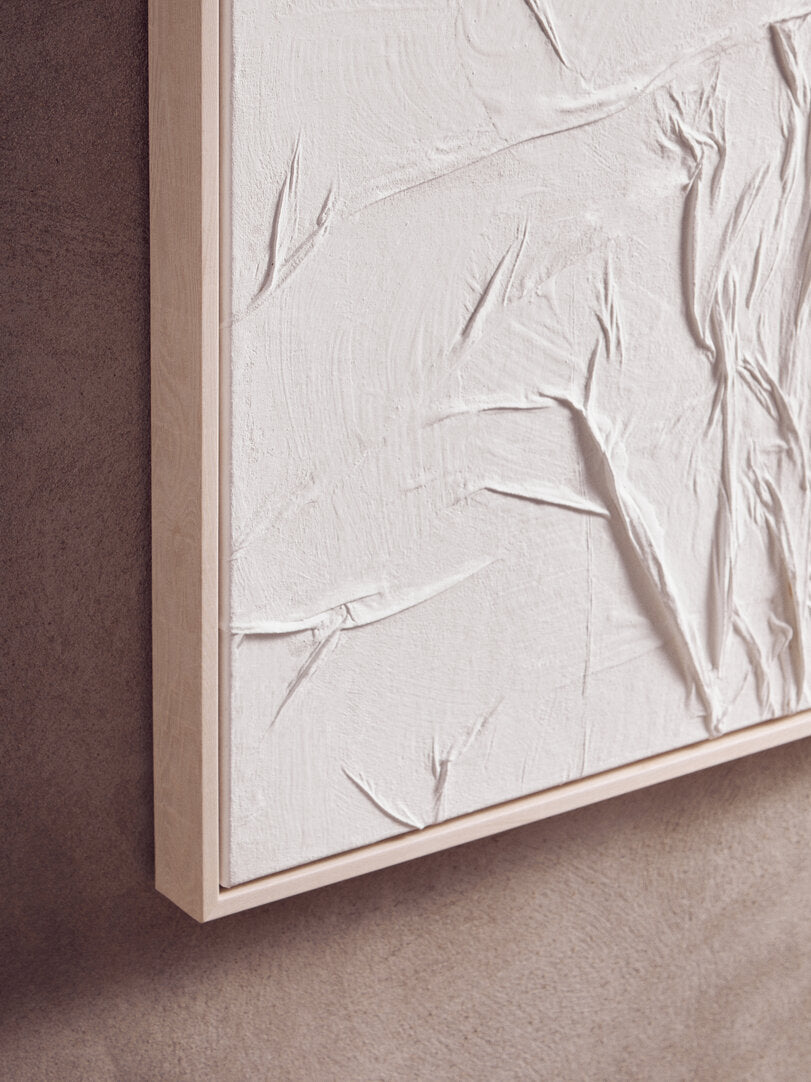 Cora Sculptural Fabric Wall Art - White