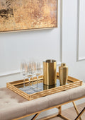 Trevino Bamboo Mirrored Tray - Gold