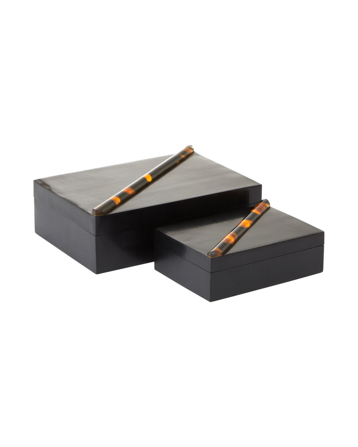 Sawyer Tortoise Shell Trinket Boxes - Set of 2