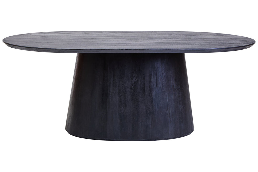 Noah Mango Wood Dining Table - Oval - Black