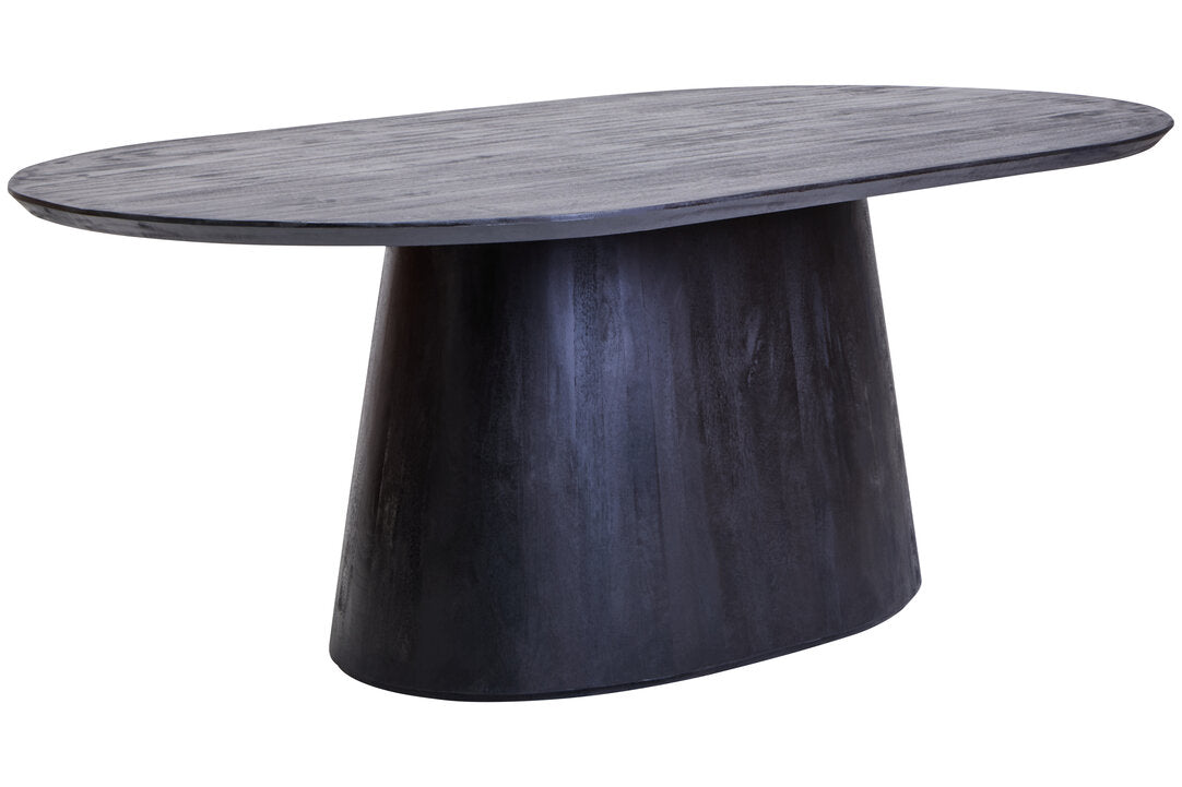 Noah Mango Wood Dining Table - Oval - Black