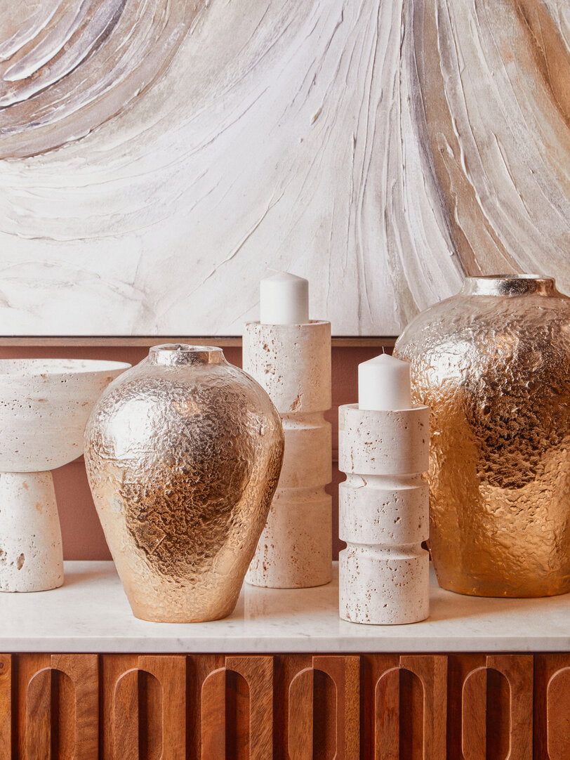 Corenti Silver and Gold Ombre Finish Vase - Small
