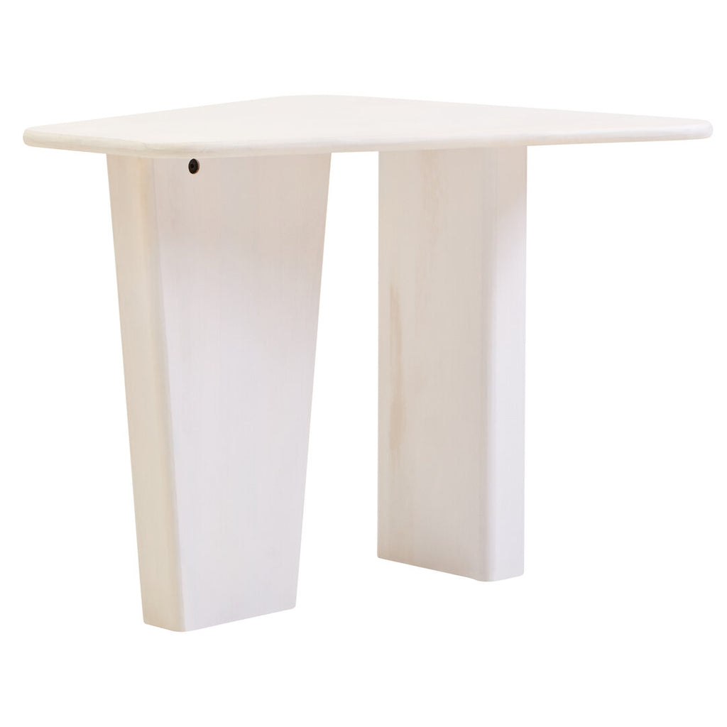 Baylor Mango Wood Side Table - White Wash