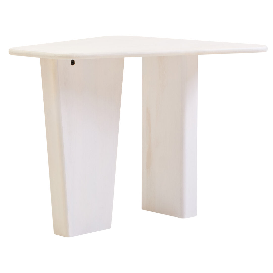Baylor Mango Wood Side Table - White Wash