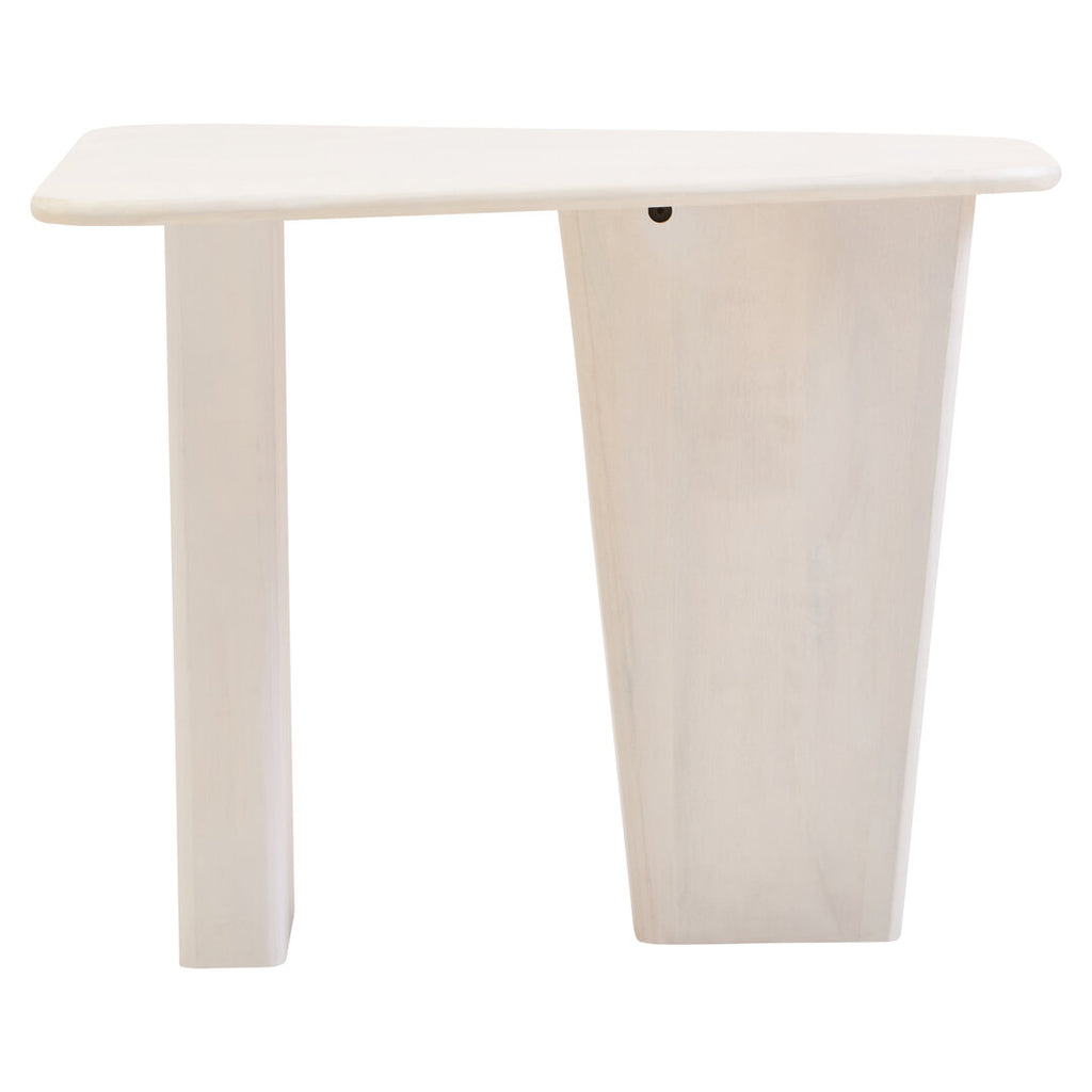 Baylor Mango Wood Side Table - White Wash