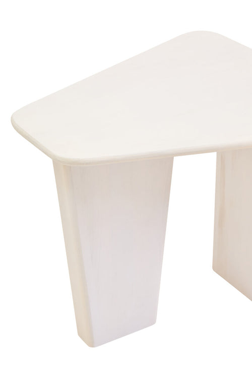Baylor Mango Wood Side Table - White Wash