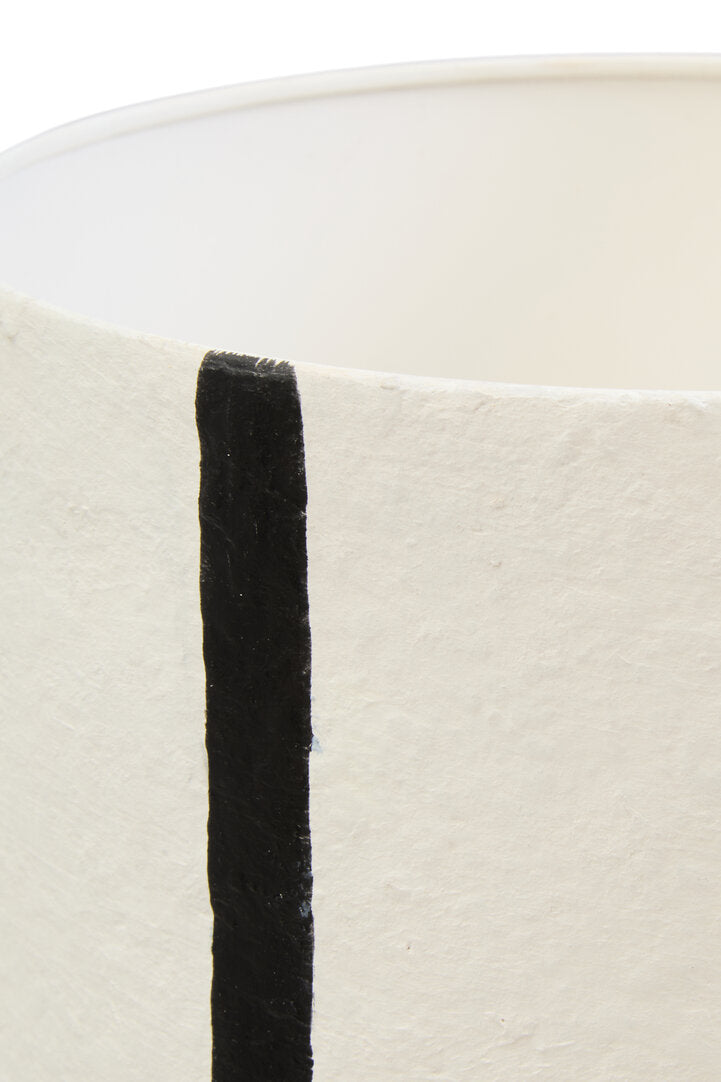 Cove Papier Mache Table Lamp - Black & White