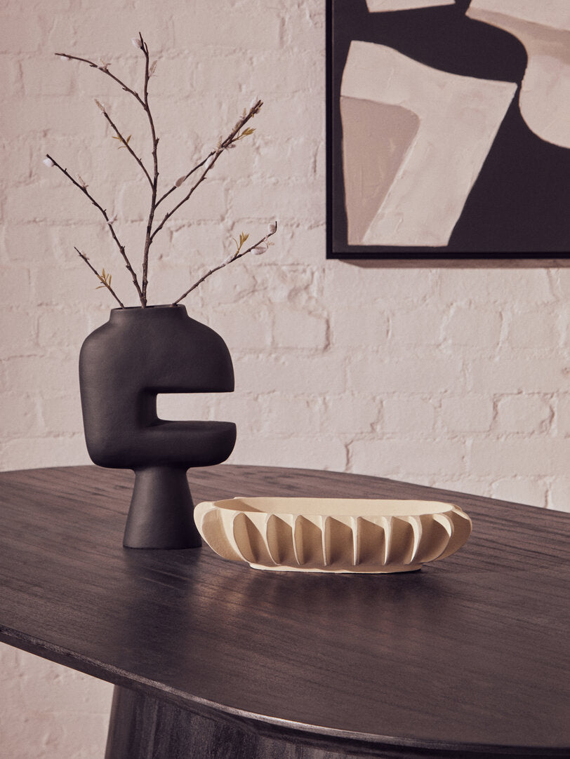 Noah Mango Wood Dining Table - Oval - Black