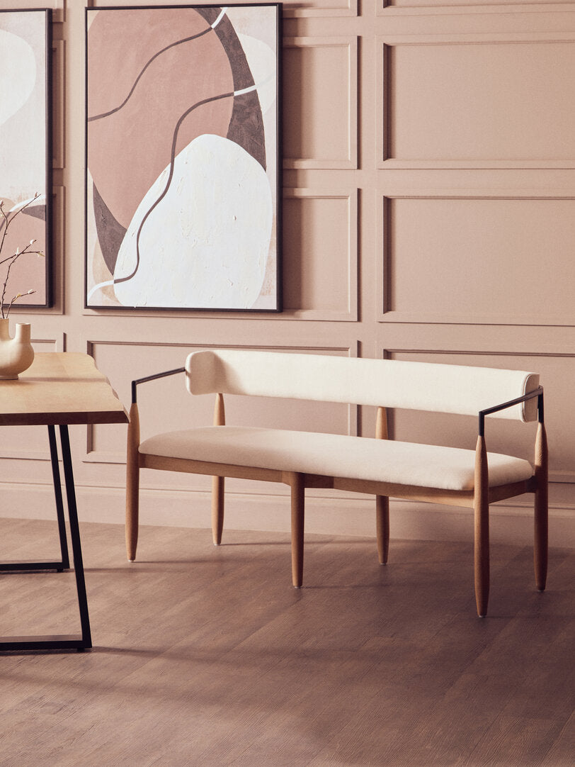 Maeve Dining Bench - Cream