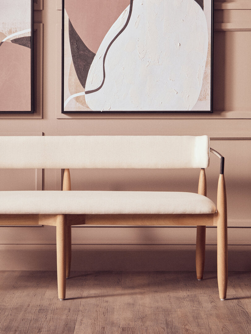 Maeve Dining Bench - Cream