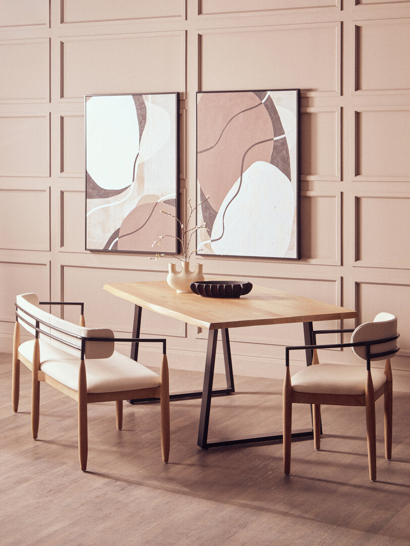 Maeve Dining Bench - Cream